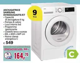 Il Gigante ASCIUGATRICE SAMSUNG DV90DG52A0TE/ET offerta