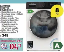 Il Gigante LAVATRICE CECOTEC BOLERO 8610 offerta