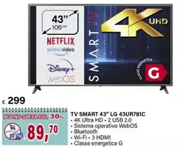 Il Gigante TV SMART 43" LG 43UR781C offerta