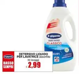 Il Gigante Il gigante Detersivo liquido per lavatrice offerta