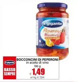 Il Gigante Il gigante bocconcini di peperoni in aceto di vino offerta