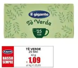Il Gigante Il gigante tè verde 25 filtri offerta