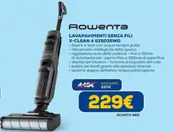 Euronics Rowenta LAVAPAVIMENTI SENZA FILI X-CLEAN 4 GZ5035WO offerta