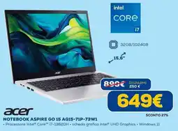 Euronics acer NOTEBOOK ASPIRE GO 15 AG15-71P-73W1 offerta