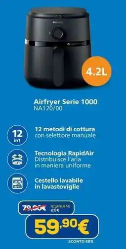 Euronics Airfryer Serie 1000 NA120/00 offerta