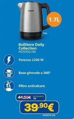 Euronics Philips Bollitore Daily Collection HD9350/90 offerta