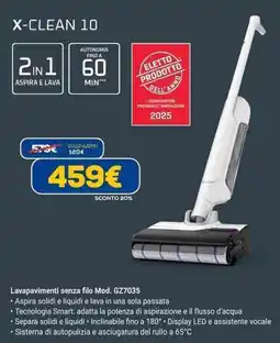 Euronics Rowenta x-clean 10 Lavapavimenti senza filo Mod. GZ7035 offerta