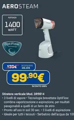 Euronics Rowenta aerosteam Stiratore verticale Mod. DR9814 offerta
