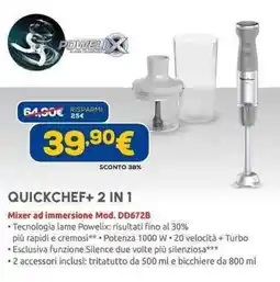 Euronics Moulinex quickchef+ 2 in 1 Mixer ad immersione Mod. DD672B offerta
