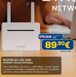 Euronics STRONG ROUTER 4G+ LTE 1200: INTERNET VELOCE OVUNQUE. offerta