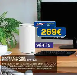 Euronics Router 5G mobile: internet ultra-veloce ovunque. offerta