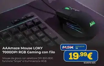 AAAmaze Mouse LOKY 7000DPI RGB Gaming con filo