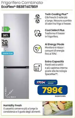 Euronics SAMSUNG Frigorifero Combinato EcoFlex RB38T607BS9 offerta