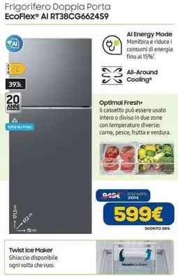 Euronics SAMSUNG Frigorifero Doppia Porta EcoFlex AI RT38CG662459 offerta