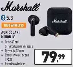 Unieuro Marshall auricolari minor IV offerta