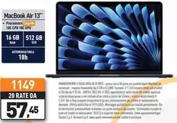 Unieuro MacBook Air 13" offerta