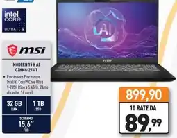 Unieuro msi MODERN 15 H AI C2HMG-2761T offerta