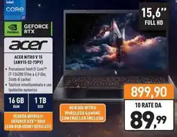 Unieuro acer ACER NITRO V 15 (ANV15-52-73PV) offerta