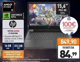 Unieuro hp VICTUS GAMING 15-FB3010NL offerta