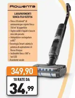Unieuro Rowenta LAVAPAVIMENTI SENZA FILO GZ5736 offerta