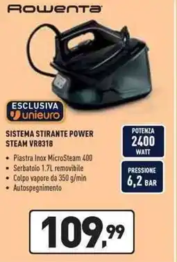 Unieuro Rowenta SISTEMA STIRANTE POWER STEAM VR8318 offerta