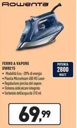 Unieuro Rowenta FERRO A VAPORE DW8215 offerta