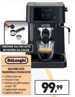 Unieuro DeLonghi MACCHINE CAFFÈ TRADIZIONALE STILOSA EC235 offerta