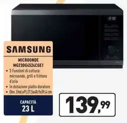 Unieuro SAMSUNG MICROONDE MG23DG4524CGE1 offerta