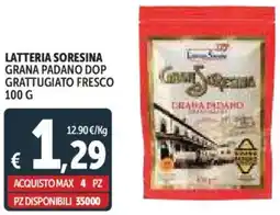 Deco Supermercati Latteria soresina grana padano dop grattugiato fresco offerta