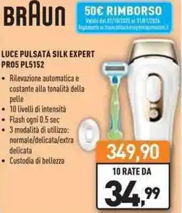 Unieuro BRAUN LUCE PULSATA SILK EXPERT PRO5 PL5152 offerta