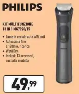 Unieuro PHILIPS KIT MULTIFUNZIONE 13 IN 1 MG7920/15 offerta