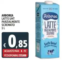 Deco Supermercati Arborea latte uht parzialmente scremato offerta