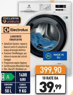 Unieuro Electrolux LAVATRICE EW6FCH19G offerta