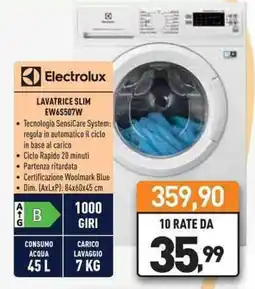 Unieuro Electrolux LAVATRICE SLIM EW6S507W offerta