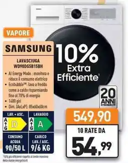 Unieuro SAMSUNG LAVASCIUGA WD90065815BH offerta