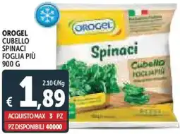 Deco Supermercati Orogel cubello spinaci foglia più offerta