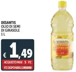 Deco Supermercati Desantis olio di semi di girasole offerta