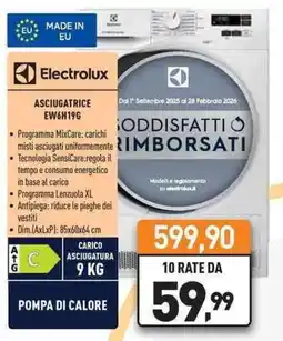 Unieuro Electrolux ASCIUGATRICE EW6H19G offerta