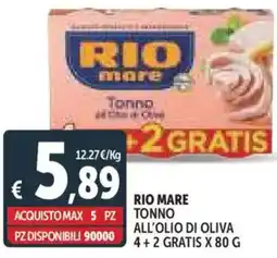 Deco Supermercati Rio mare tonno all'olio di oliva offerta