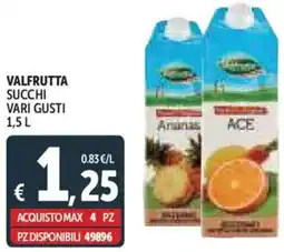 Deco Supermercati Valfrutta succhi offerta