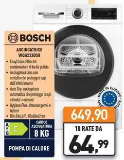 Unieuro BOSCH ASCIUGATRICE WQG233D0II offerta