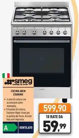 Unieuro smeg CUCINA 60CM CX60GMX offerta