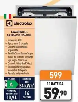 Unieuro Electrolux LAVASTOVIGLIE DA INCASSO EES68600L offerta