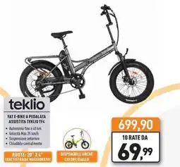 Unieuro Teklio fat e-bike a pedalata assistita teklio TF4 offerta