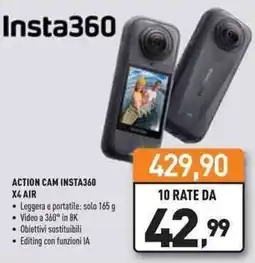 Unieuro Insta360 ACTION CAM INSTA360 X4 AIR offerta