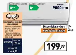 Unieuro Argo condizionatore monosplit newage plus 9 offerta
