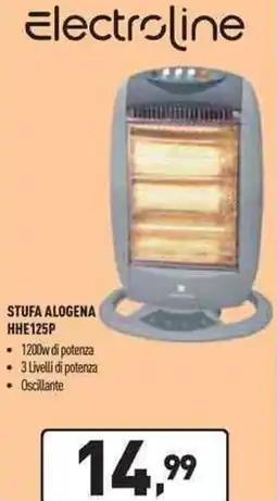 Unieuro Electroline STUFA ALOGENA HHE125P offerta