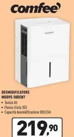 Unieuro comfee DEUMIDIFICATORE MDDPE-50DEN7 offerta