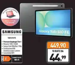 Unieuro SAMSUNG TAB S10 FE offerta