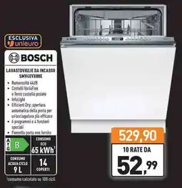 Unieuro BOSCH LAVASTOVIGLIE DA INCASSO SMV4EVX08E offerta